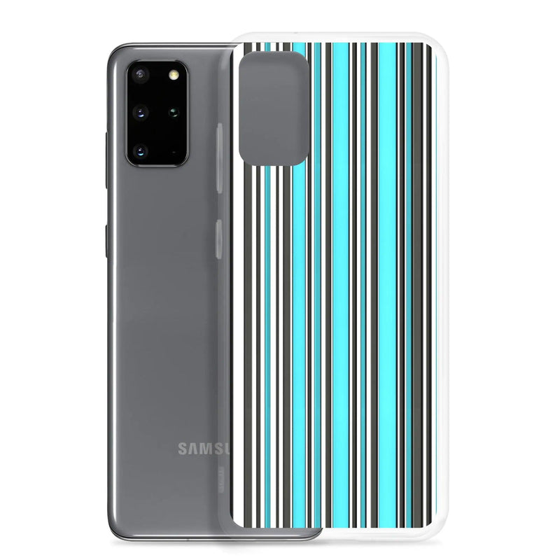 Load image into Gallery viewer, Colorful Marine Blue Striped Flexible Clear Samsung Case Bump Resistant Corners CREATIVETECH