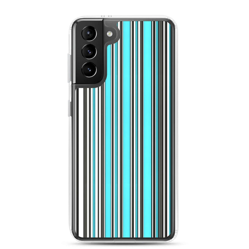 Load image into Gallery viewer, Colorful Marine Blue Striped Flexible Clear Samsung Case Bump Resistant Corners CREATIVETECH