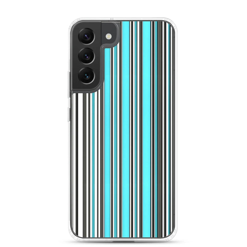 Load image into Gallery viewer, Colorful Marine Blue Striped Flexible Clear Samsung Case Bump Resistant Corners CREATIVETECH