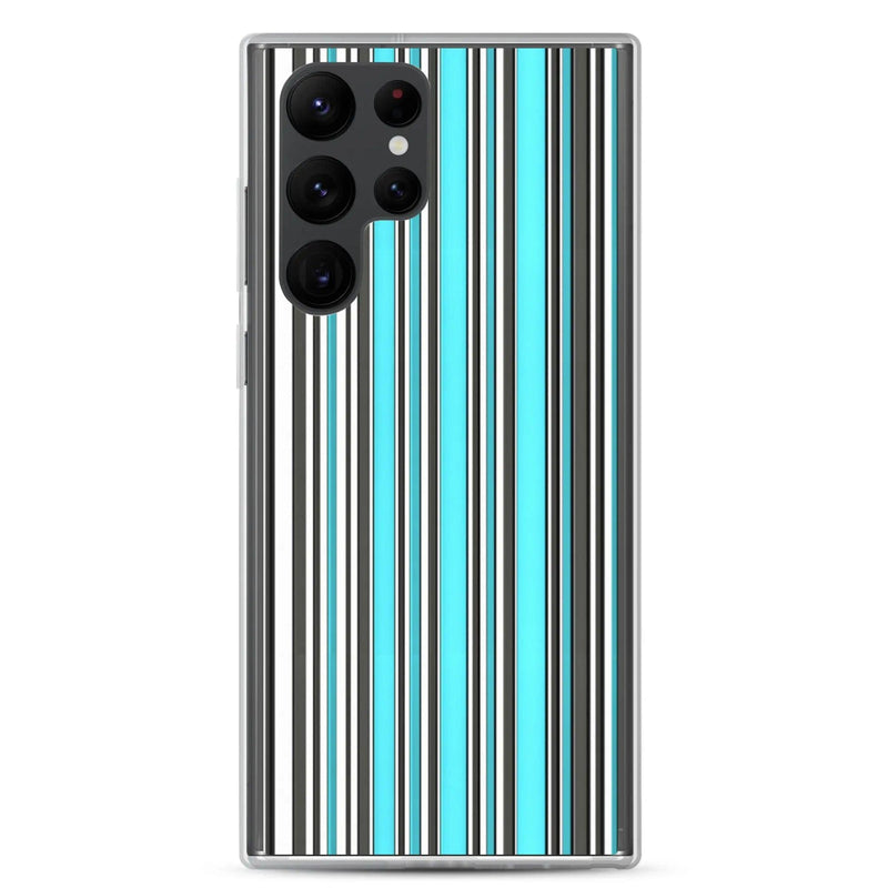 Load image into Gallery viewer, Colorful Marine Blue Striped Flexible Clear Samsung Case Bump Resistant Corners CREATIVETECH