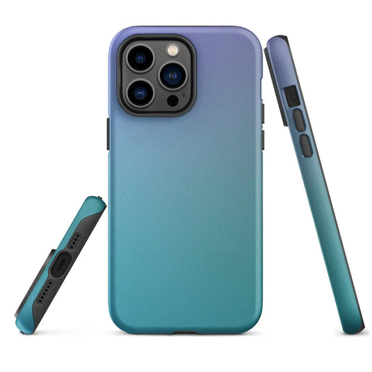 Colorful Marine Violet Blue Double Layered Impact Resistant Tough iPhone Case 3D Wrap Matte or Glossy Finish CREATIVETECH