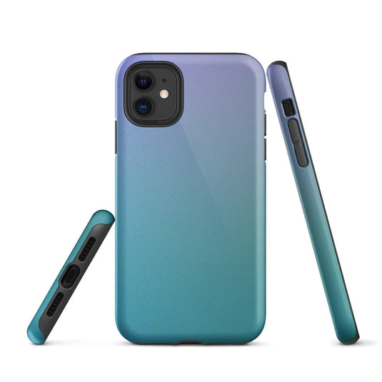 Colorful Marine Violet Blue Double Layered Impact Resistant Tough iPhone Case 3D Wrap Matte or Glossy Finish CREATIVETECH