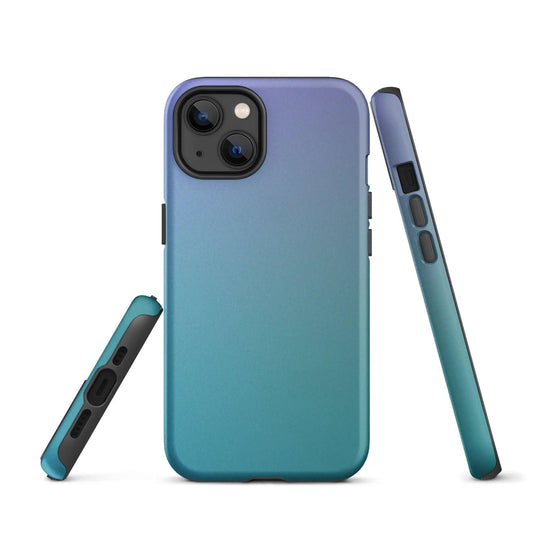 Colorful Marine Violet Blue Double Layered Impact Resistant Tough iPhone Case 3D Wrap Matte or Glossy Finish CREATIVETECH