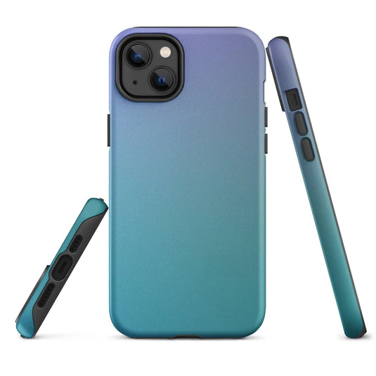 Colorful Marine Violet Blue Double Layered Impact Resistant Tough iPhone Case 3D Wrap Matte or Glossy Finish CREATIVETECH
