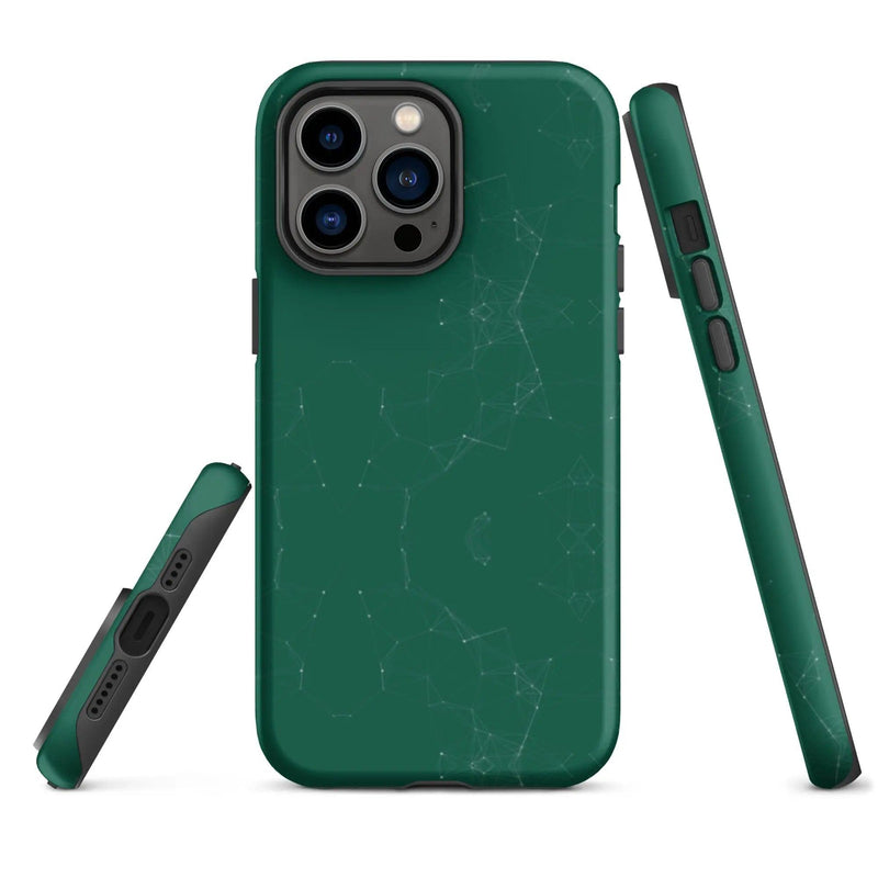 Load image into Gallery viewer, Colorful Olive Green Polygon Double Layered Impact Resistant Tough iPhone Case 3D Wrap Matte or Glossy Finish CREATIVETECH