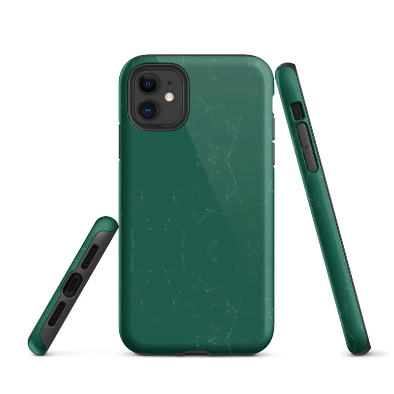 Load image into Gallery viewer, Colorful Olive Green Polygon Double Layered Impact Resistant Tough iPhone Case 3D Wrap Matte or Glossy Finish CREATIVETECH