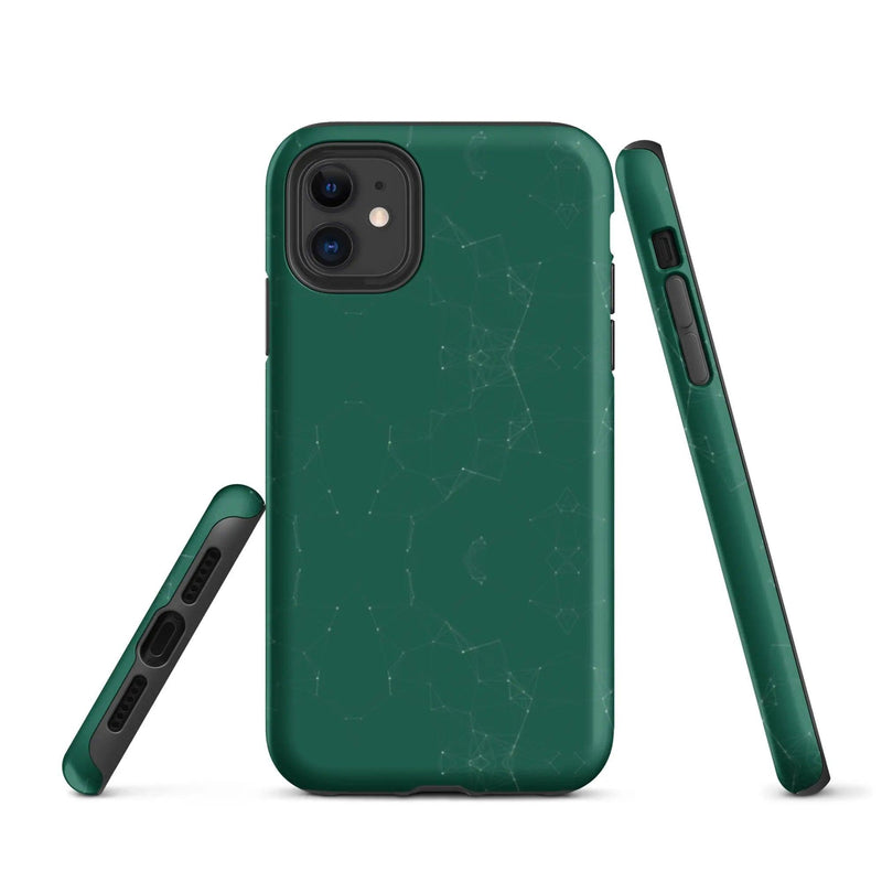 Load image into Gallery viewer, Colorful Olive Green Polygon Double Layered Impact Resistant Tough iPhone Case 3D Wrap Matte or Glossy Finish CREATIVETECH