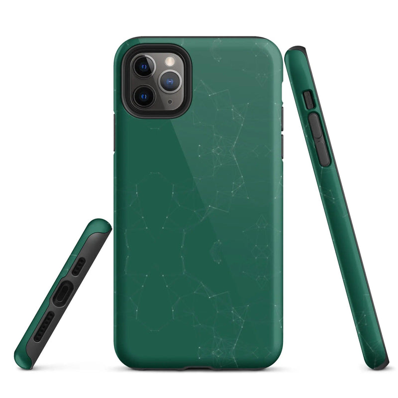 Load image into Gallery viewer, Colorful Olive Green Polygon Double Layered Impact Resistant Tough iPhone Case 3D Wrap Matte or Glossy Finish CREATIVETECH