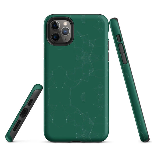 Colorful Olive Green Polygon Double Layered Impact Resistant Tough iPhone Case 3D Wrap Matte or Glossy Finish CREATIVETECH