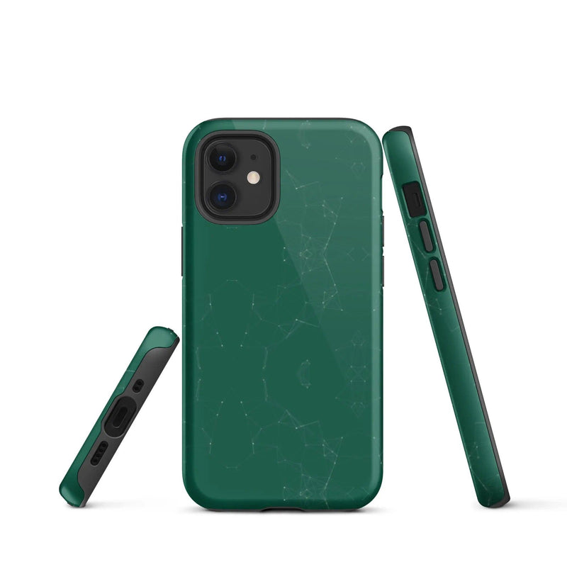 Load image into Gallery viewer, Colorful Olive Green Polygon Double Layered Impact Resistant Tough iPhone Case 3D Wrap Matte or Glossy Finish CREATIVETECH
