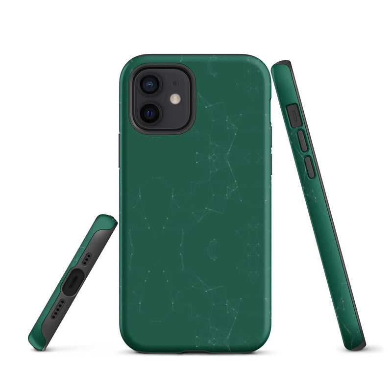 Load image into Gallery viewer, Colorful Olive Green Polygon Double Layered Impact Resistant Tough iPhone Case 3D Wrap Matte or Glossy Finish CREATIVETECH