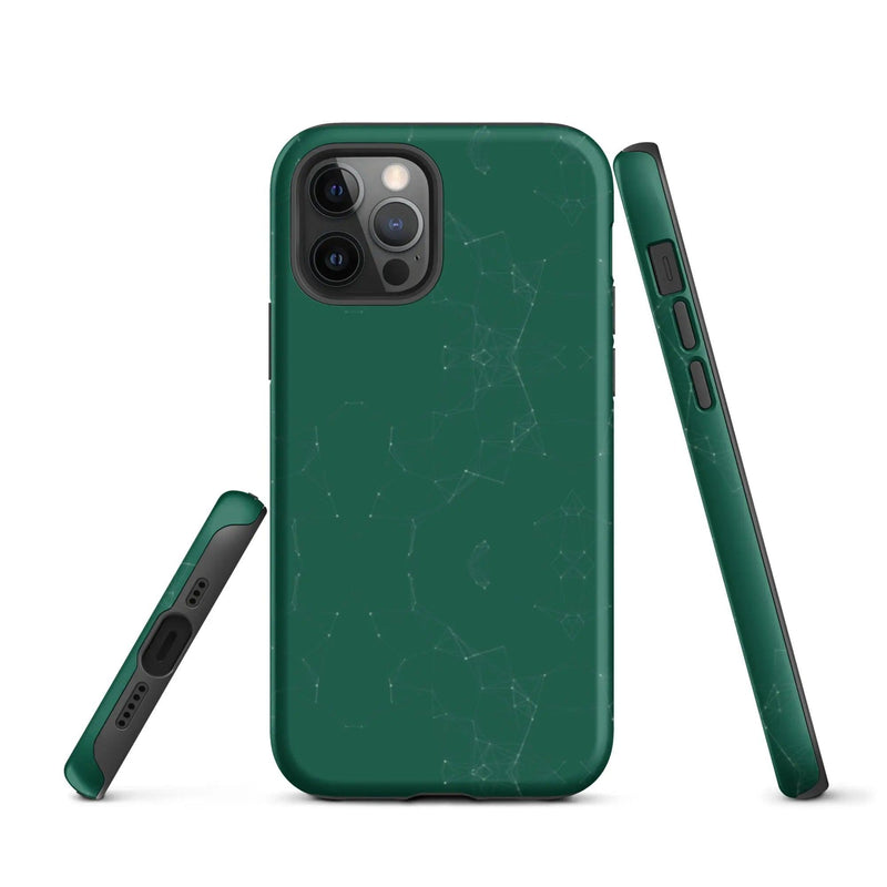 Load image into Gallery viewer, Colorful Olive Green Polygon Double Layered Impact Resistant Tough iPhone Case 3D Wrap Matte or Glossy Finish CREATIVETECH