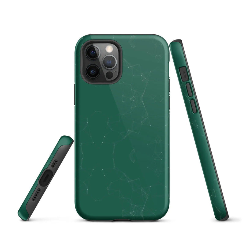 Load image into Gallery viewer, Colorful Olive Green Polygon Double Layered Impact Resistant Tough iPhone Case 3D Wrap Matte or Glossy Finish CREATIVETECH