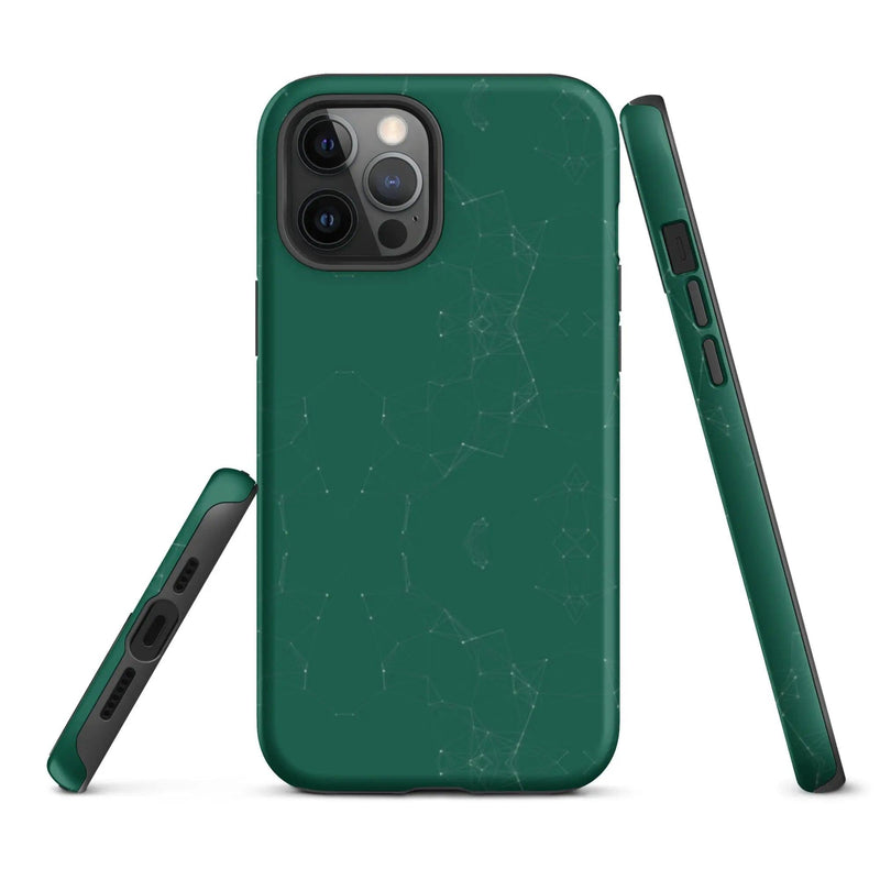Load image into Gallery viewer, Colorful Olive Green Polygon Double Layered Impact Resistant Tough iPhone Case 3D Wrap Matte or Glossy Finish CREATIVETECH