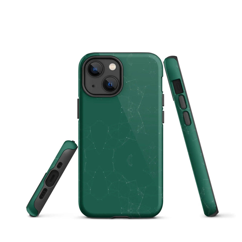 Load image into Gallery viewer, Colorful Olive Green Polygon Double Layered Impact Resistant Tough iPhone Case 3D Wrap Matte or Glossy Finish CREATIVETECH