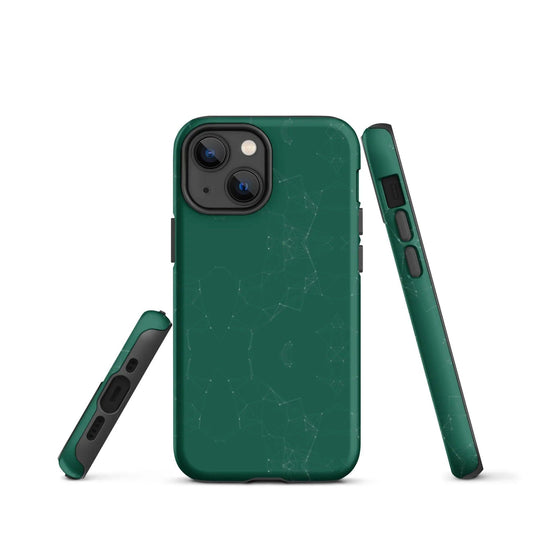 Colorful Olive Green Polygon Double Layered Impact Resistant Tough iPhone Case 3D Wrap Matte or Glossy Finish CREATIVETECH