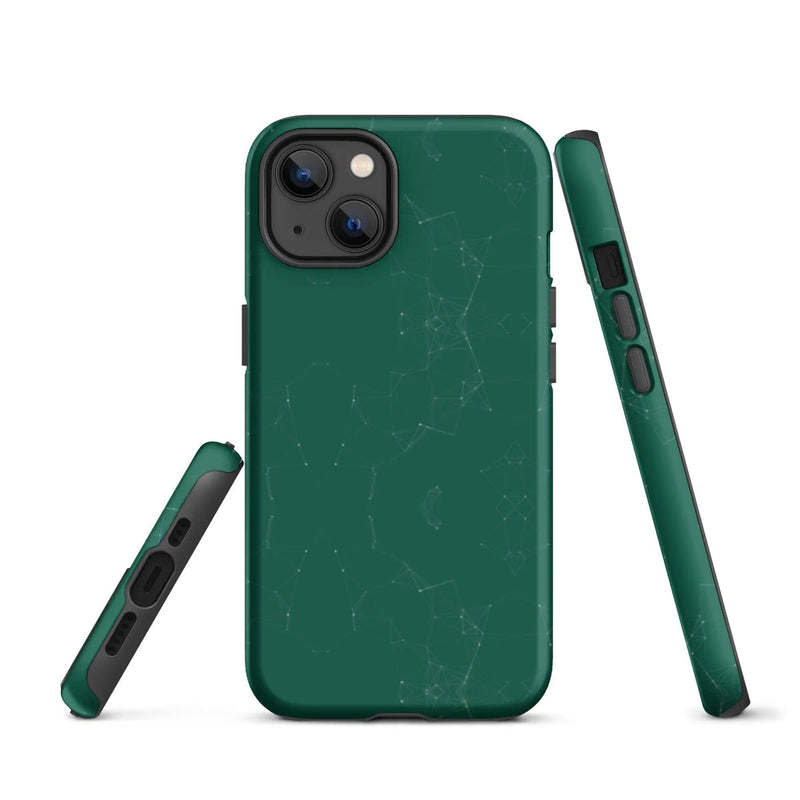 Load image into Gallery viewer, Colorful Olive Green Polygon Double Layered Impact Resistant Tough iPhone Case 3D Wrap Matte or Glossy Finish CREATIVETECH