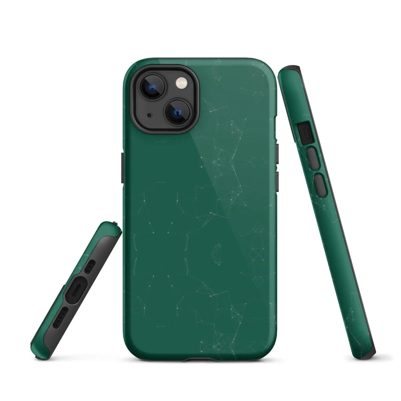 Load image into Gallery viewer, Colorful Olive Green Polygon Double Layered Impact Resistant Tough iPhone Case 3D Wrap Matte or Glossy Finish CREATIVETECH