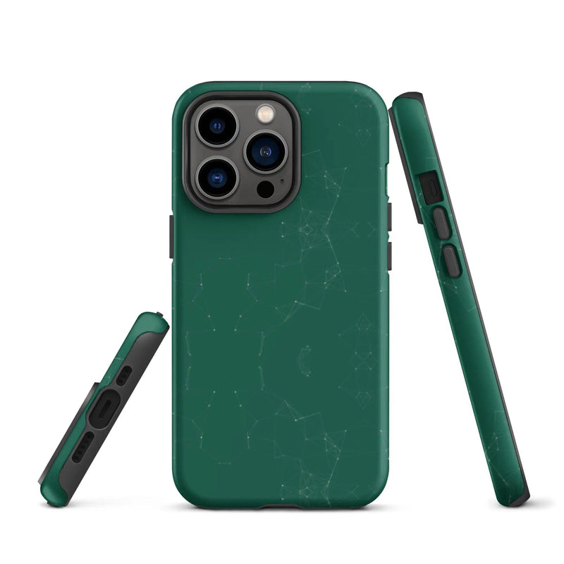 Load image into Gallery viewer, Colorful Olive Green Polygon Double Layered Impact Resistant Tough iPhone Case 3D Wrap Matte or Glossy Finish CREATIVETECH