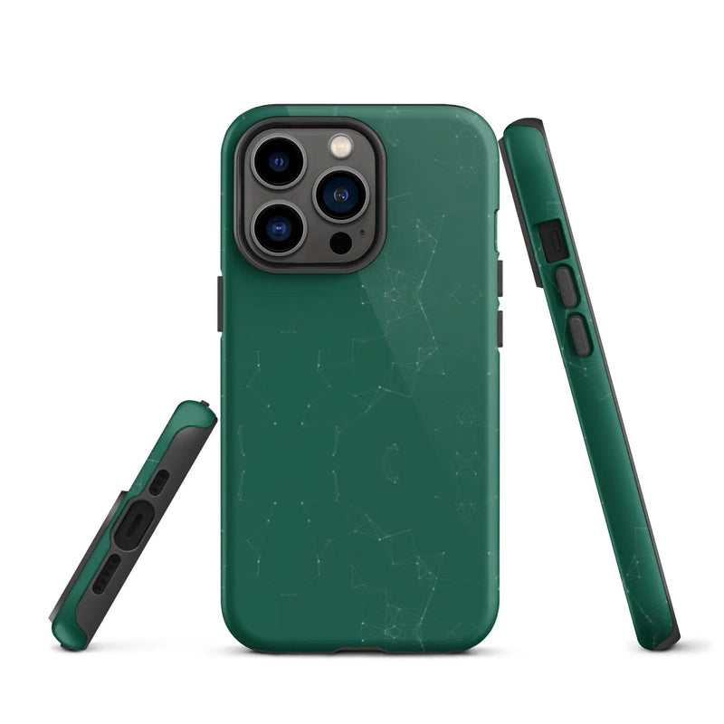 Load image into Gallery viewer, Colorful Olive Green Polygon Double Layered Impact Resistant Tough iPhone Case 3D Wrap Matte or Glossy Finish CREATIVETECH