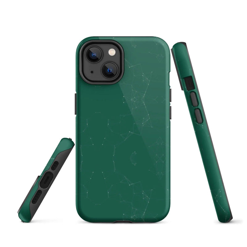 Load image into Gallery viewer, Colorful Olive Green Polygon Double Layered Impact Resistant Tough iPhone Case 3D Wrap Matte or Glossy Finish CREATIVETECH
