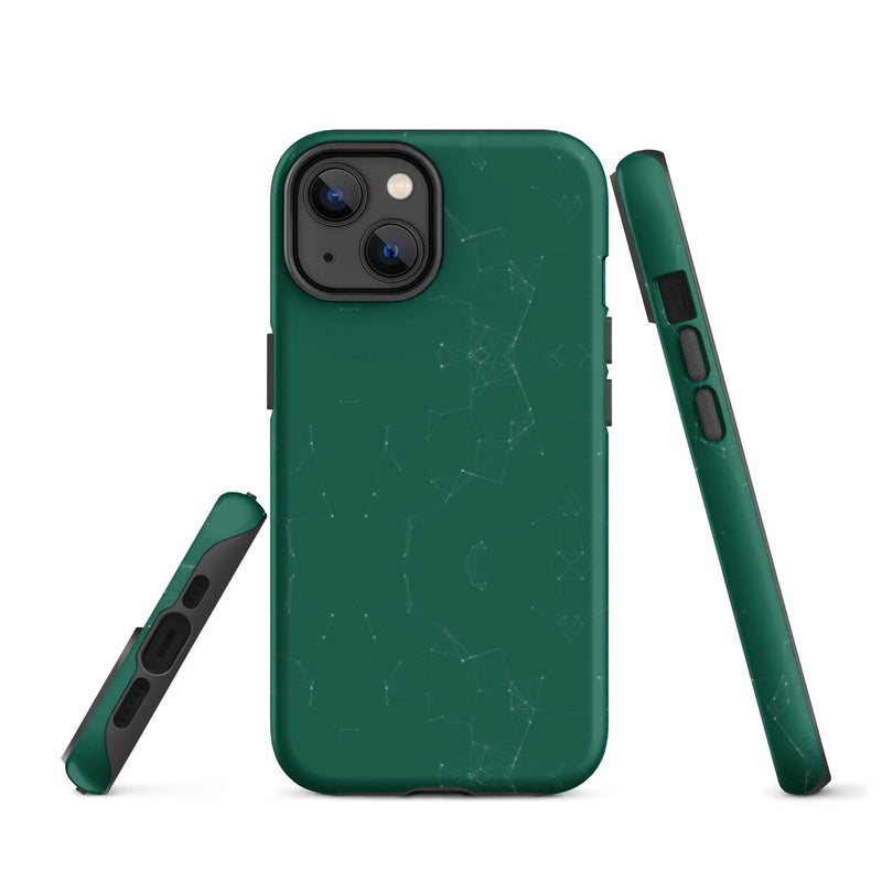 Load image into Gallery viewer, Colorful Olive Green Polygon Double Layered Impact Resistant Tough iPhone Case 3D Wrap Matte or Glossy Finish CREATIVETECH