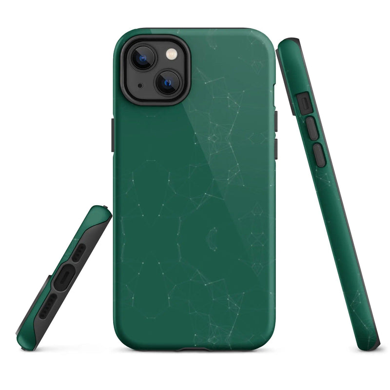 Load image into Gallery viewer, Colorful Olive Green Polygon Double Layered Impact Resistant Tough iPhone Case 3D Wrap Matte or Glossy Finish CREATIVETECH