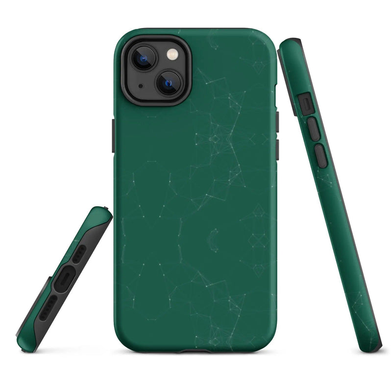Load image into Gallery viewer, Colorful Olive Green Polygon Double Layered Impact Resistant Tough iPhone Case 3D Wrap Matte or Glossy Finish CREATIVETECH