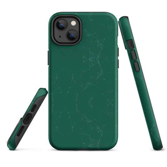Colorful Olive Green Polygon Double Layered Impact Resistant Tough iPhone Case 3D Wrap Matte or Glossy Finish CREATIVETECH