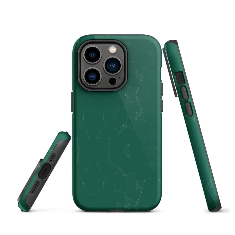 Load image into Gallery viewer, Colorful Olive Green Polygon Double Layered Impact Resistant Tough iPhone Case 3D Wrap Matte or Glossy Finish CREATIVETECH