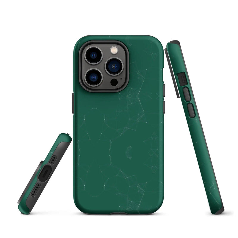 Load image into Gallery viewer, Colorful Olive Green Polygon Double Layered Impact Resistant Tough iPhone Case 3D Wrap Matte or Glossy Finish CREATIVETECH