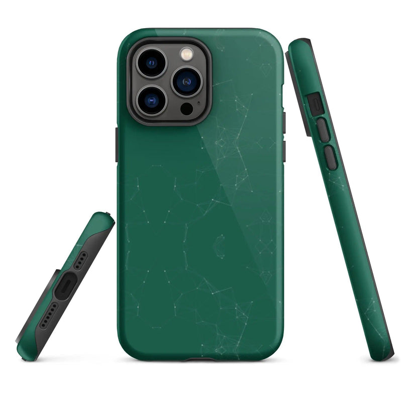 Load image into Gallery viewer, Colorful Olive Green Polygon Double Layered Impact Resistant Tough iPhone Case 3D Wrap Matte or Glossy Finish CREATIVETECH