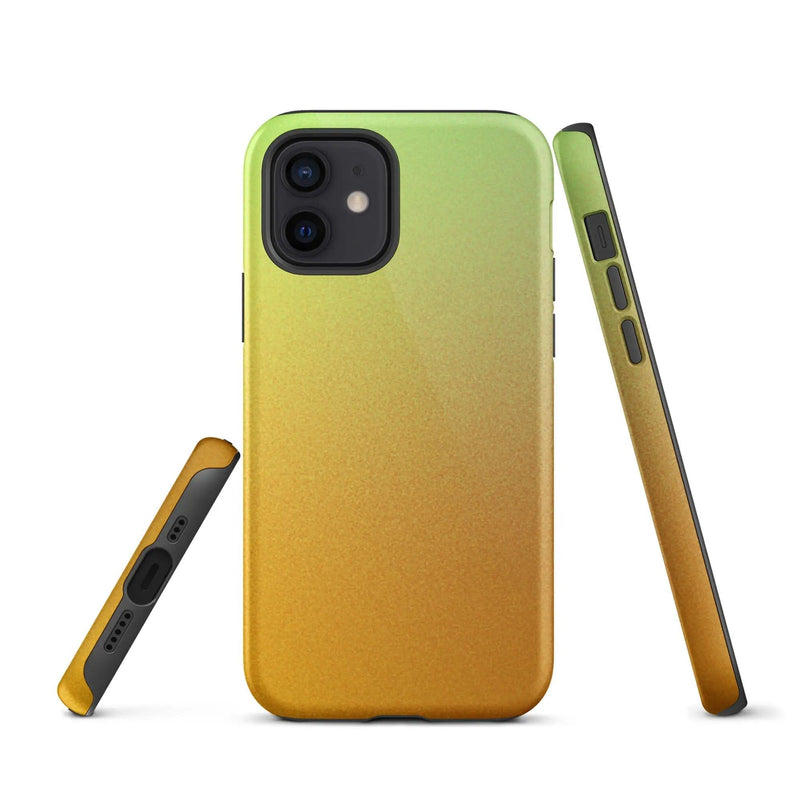 Load image into Gallery viewer, Colorful Orange Green Double Layered Impact Resistant Tough iPhone Case 3D Wrap Matte or Glossy Finish CREATIVETECH