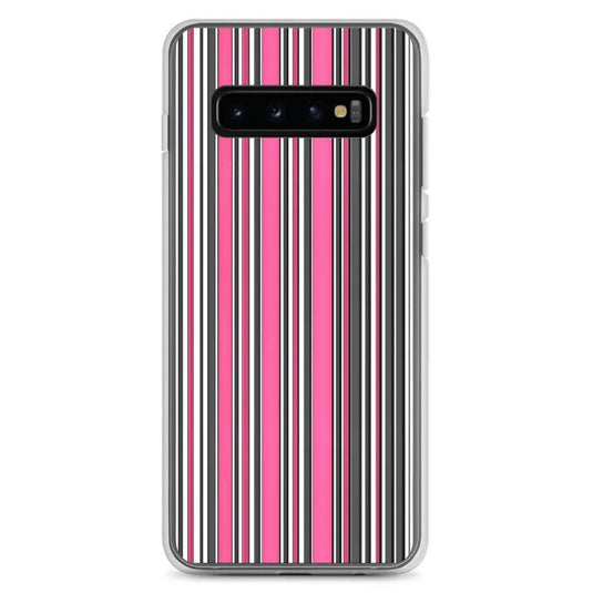 Colorful Pink Berry Striped Style Flexible Clear Samsung Case Bump Resistant Corners CREATIVETECH