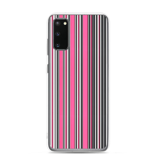 Colorful Pink Berry Striped Style Flexible Clear Samsung Case Bump Resistant Corners CREATIVETECH