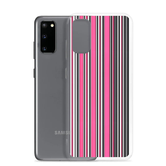 Colorful Pink Berry Striped Style Flexible Clear Samsung Case Bump Resistant Corners CREATIVETECH