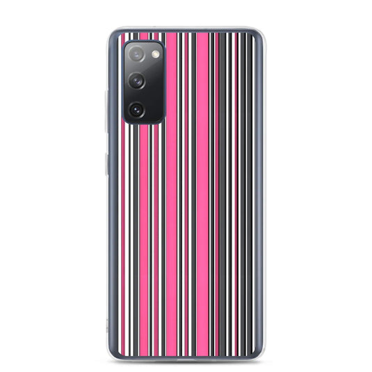 Colorful Pink Berry Striped Style Flexible Clear Samsung Case Bump Resistant Corners CREATIVETECH