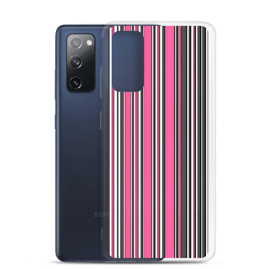Colorful Pink Berry Striped Style Flexible Clear Samsung Case Bump Resistant Corners CREATIVETECH