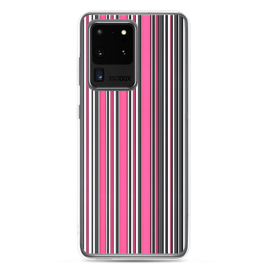 Colorful Pink Berry Striped Style Flexible Clear Samsung Case Bump Resistant Corners CREATIVETECH