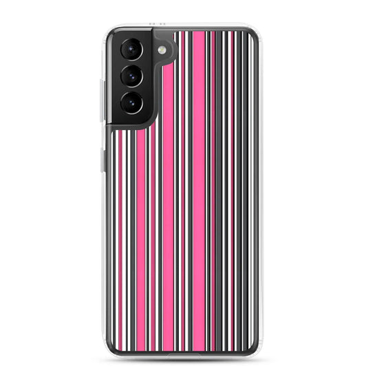 Colorful Pink Berry Striped Style Flexible Clear Samsung Case Bump Resistant Corners CREATIVETECH