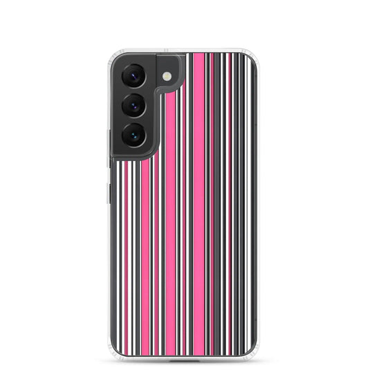 Colorful Pink Berry Striped Style Flexible Clear Samsung Case Bump Resistant Corners CREATIVETECH