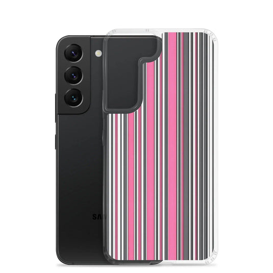 Colorful Pink Berry Striped Style Flexible Clear Samsung Case Bump Resistant Corners CREATIVETECH
