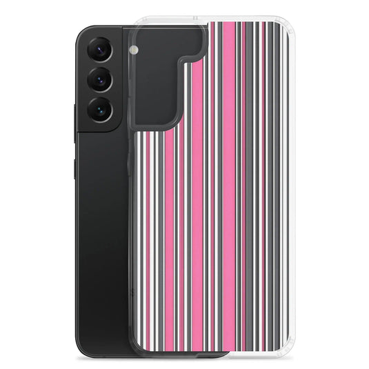 Colorful Pink Berry Striped Style Flexible Clear Samsung Case Bump Resistant Corners CREATIVETECH