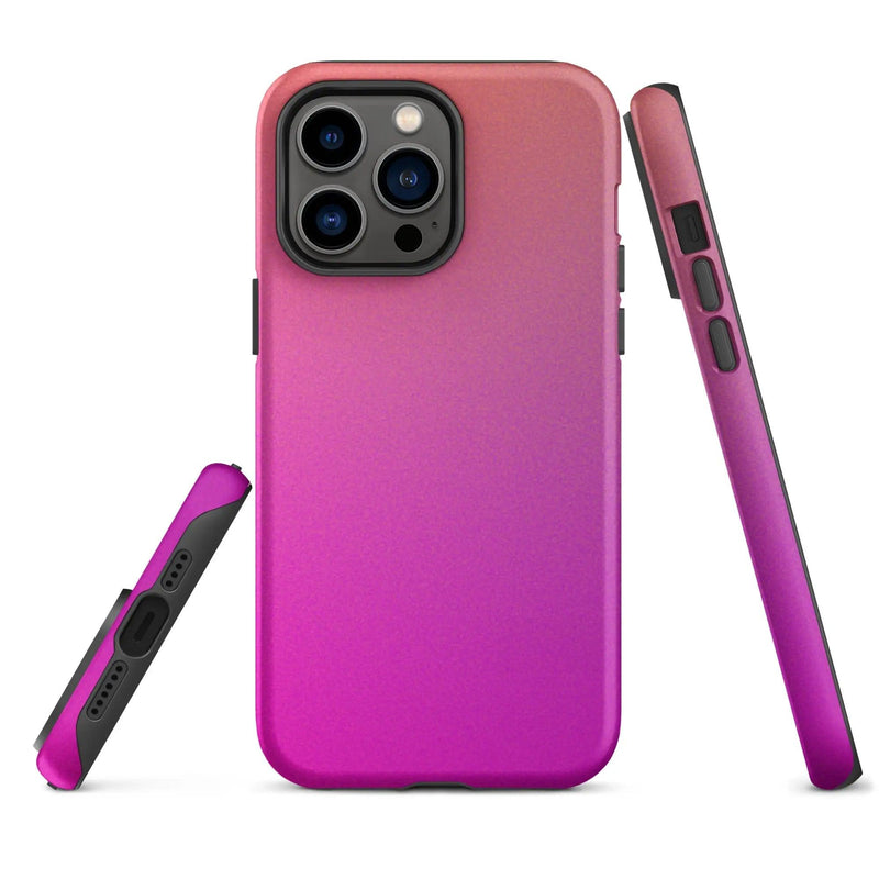 Load image into Gallery viewer, Colorful Pink Orange Double Layered Impact Resistant Tough iPhone Case 3D Wrap Matte or Glossy Finish CREATIVETECH