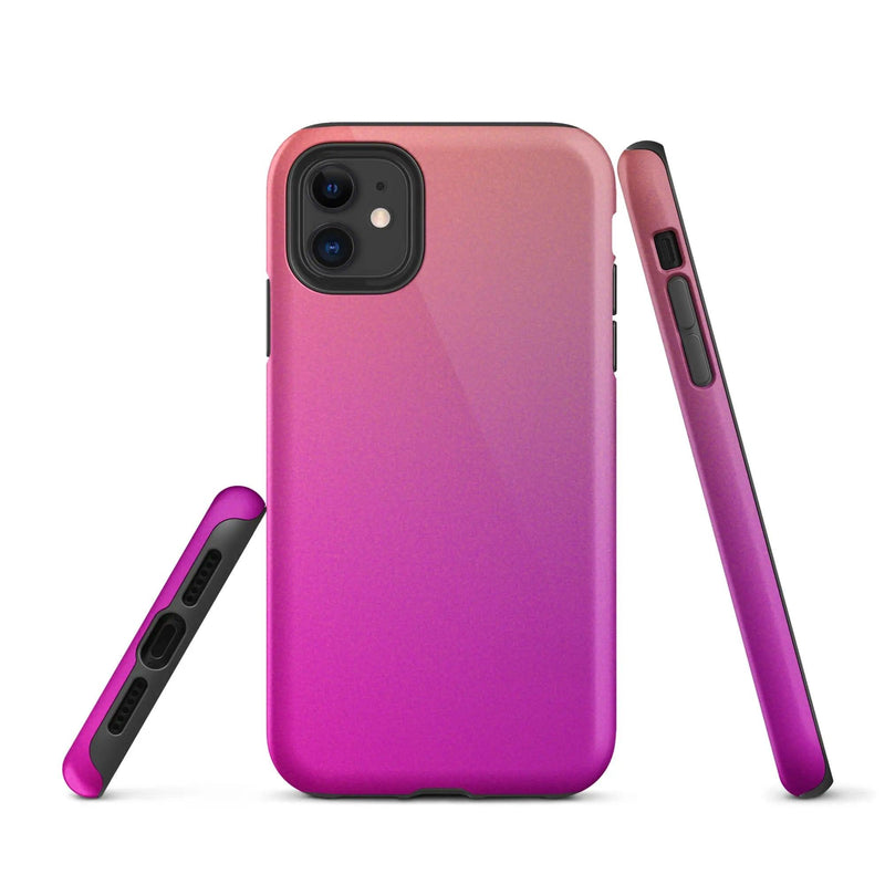 Load image into Gallery viewer, Colorful Pink Orange Double Layered Impact Resistant Tough iPhone Case 3D Wrap Matte or Glossy Finish CREATIVETECH