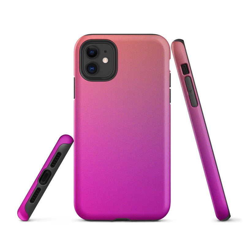 Load image into Gallery viewer, Colorful Pink Orange Double Layered Impact Resistant Tough iPhone Case 3D Wrap Matte or Glossy Finish CREATIVETECH