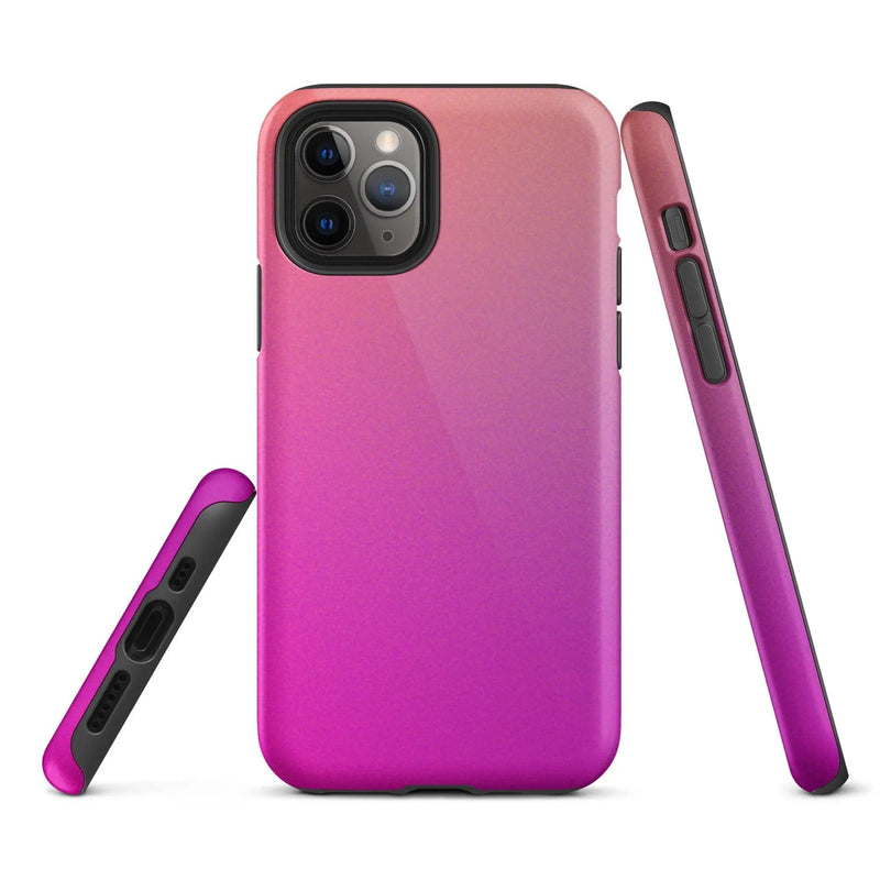 Load image into Gallery viewer, Colorful Pink Orange Double Layered Impact Resistant Tough iPhone Case 3D Wrap Matte or Glossy Finish CREATIVETECH