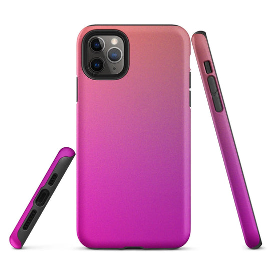 Colorful Pink Orange Double Layered Impact Resistant Tough iPhone Case 3D Wrap Matte or Glossy Finish CREATIVETECH