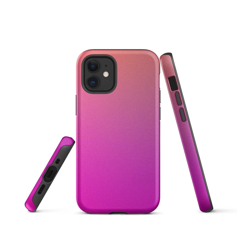 Load image into Gallery viewer, Colorful Pink Orange Double Layered Impact Resistant Tough iPhone Case 3D Wrap Matte or Glossy Finish CREATIVETECH