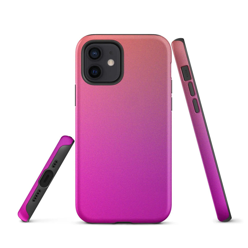 Load image into Gallery viewer, Colorful Pink Orange Double Layered Impact Resistant Tough iPhone Case 3D Wrap Matte or Glossy Finish CREATIVETECH